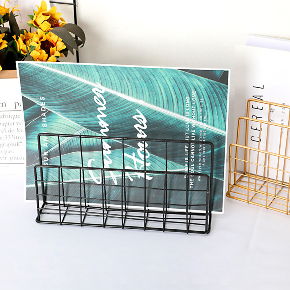 Magazine Holder Rack - Portaoggetti da scrivania in metallo, con